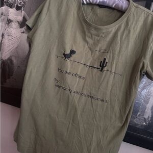 You are offline dinosaur image tshirt